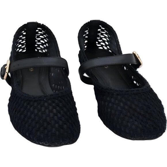 Arezzo Abby Woven Mary Jane Ballet Flats Black Women's US 11M - Picture 1 of 6